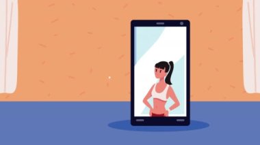 Kadın sporcu çevrimiçi karakter animasyonu, 4k video animasyonu