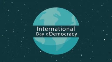 Uluslararası demokrasi günü harfleri, 4k video animasyonu