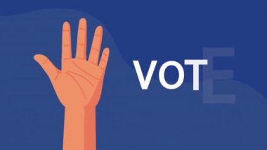 seçim günü kart animasyonu ile oy kullanma, 4k video animasyonu