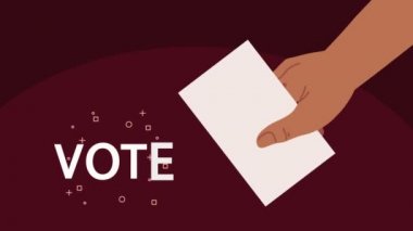 seçim günü kart animasyonu ile oy kullanma, 4k video animasyonu