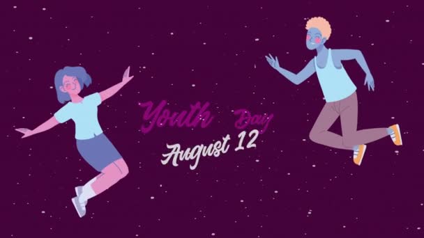 Mezinárodní Den Mládeže Písmo Animace Video Animované — Stock video