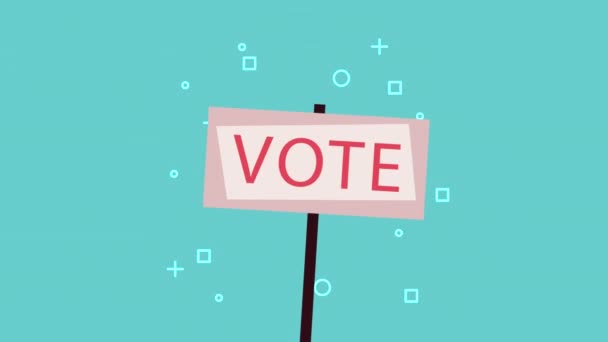 Voto Animación Etiqueta Día Las Elecciones Video Animado — Vídeos de Stock