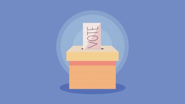 Głosowanie Kartą Dnia Wyborów Animacji Hurn Animacja Wideo — Wideo stockowe