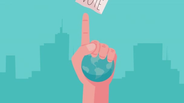 투표일 레이블 애니메이션 비디오 애니메이션 — 비디오