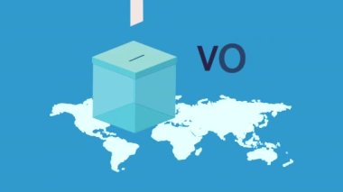 Hurn animasyonunda seçim günü kartı, 4k video animasyonu