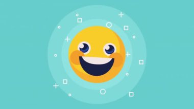 dünya mutluluk günü animasyonu emoji ile, 4k video animasyonu
