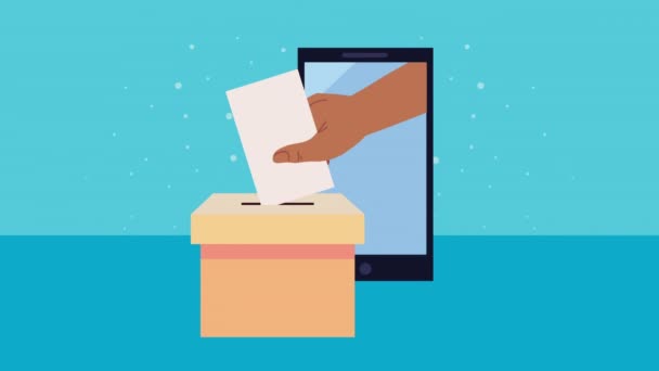 Voto Tarjeta Del Día Elección Animación Hurn Video Animado — Vídeos de Stock