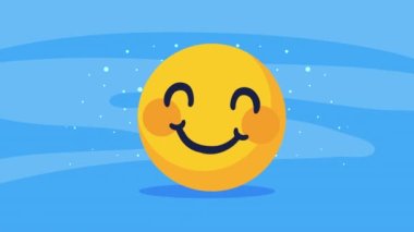 dünya mutluluk günü animasyonu emoji ile, 4k video animasyonu