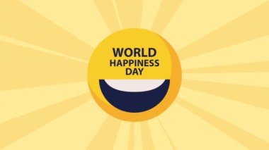 Dünya mutluluk günü harfleri animasyon, 4k video animasyonu