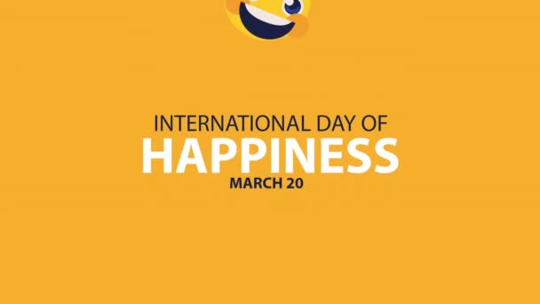 World Happiness Day Lettering Animation Video Animated — Stock Video