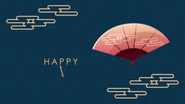 Sonbahar festivali ortasında çizgi film, 4k video animasyonu