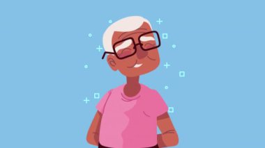 şirin büyükbaba karakteri animasyonu, 4k video animasyonu