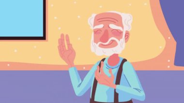 şirin büyükbaba karakteri animasyonu, 4k video animasyonu