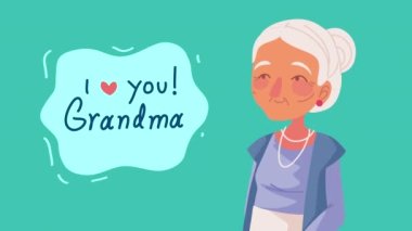 Büyükanne ve büyükbaba günü animasyonu, 4k video animasyonu