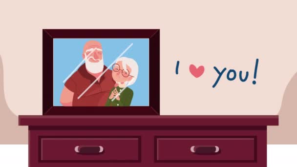 Avós Dia Lettering Animação Vídeo Animado — Vídeo de Stock