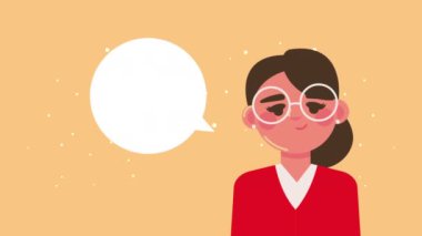 Zarif iş kadını işçi karakter animasyonu, 4k video animasyonu