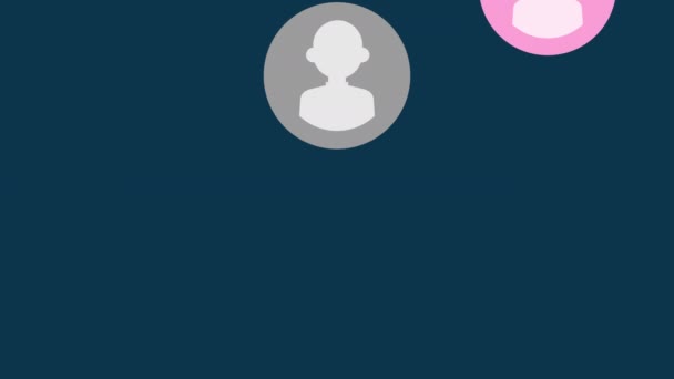 Пользовательские Аватары Шаблон Группы Персонажей Видео Анимации — стоковое видео