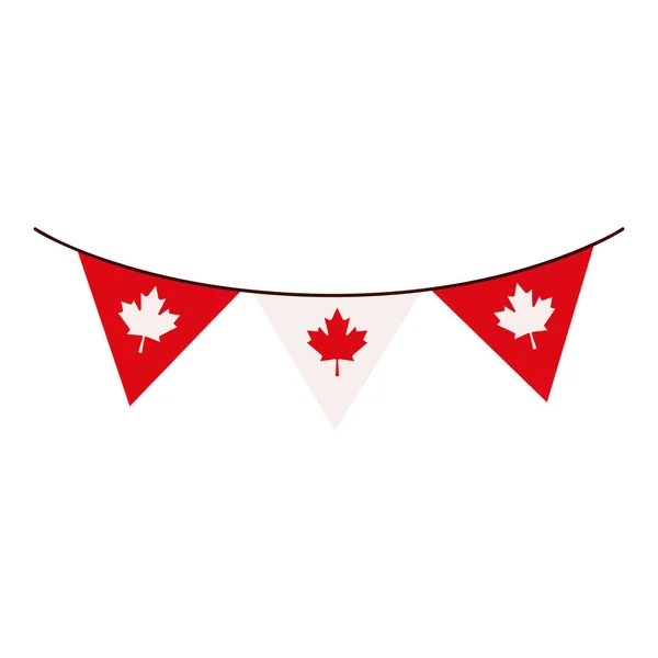 Canada Day Bunting Celebration Isolated — Stockový vektor