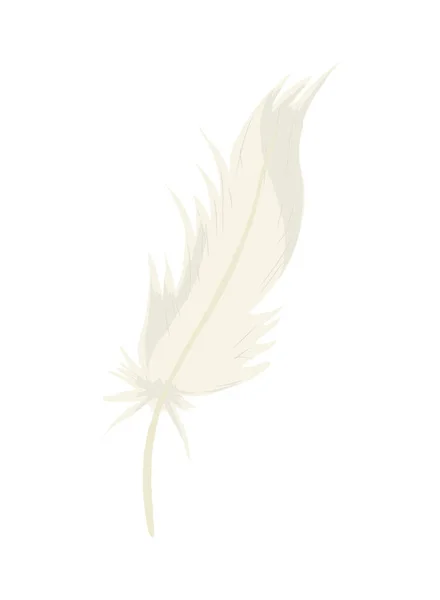 White Feather Icon Flat Isolated — стоковый вектор