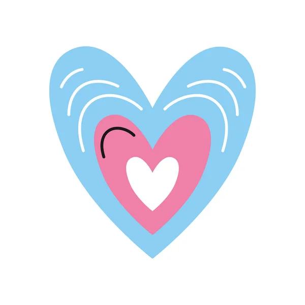 Lgbt Heart Flag Transgender Icon Isolated — Vetor de Stock