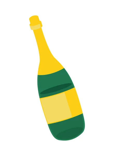 Bouteille Vin Partie Icône Isolé — Image vectorielle