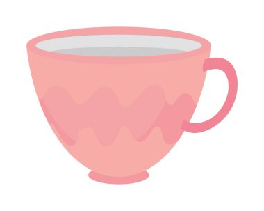pink ceramic cup icon isolated