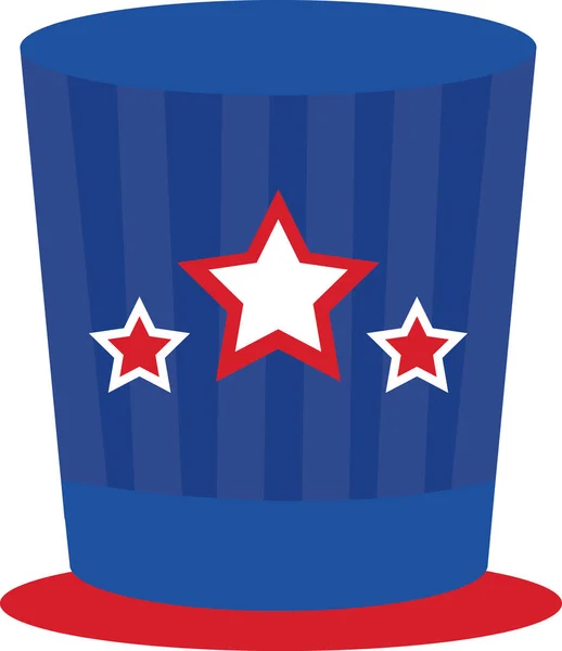 American Flag Color Hat Stars Icon — Wektor stockowy