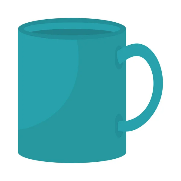 Green Mug Ceramic Icon Isolated — Wektor stockowy