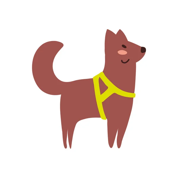 Perro Marrón Mascota Icono Aislado — Vector de stock