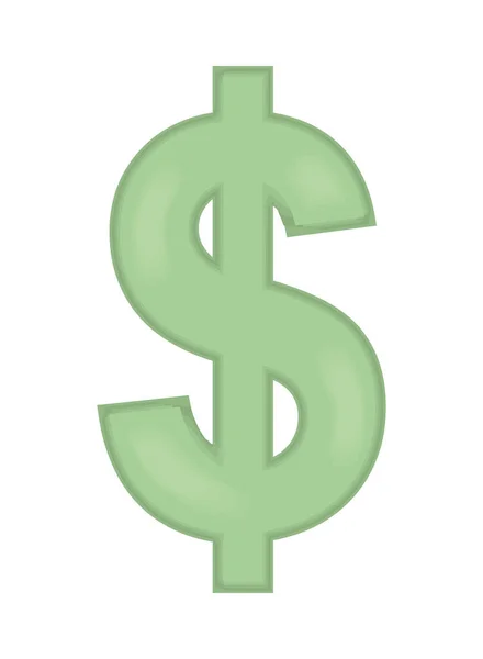 Dollar Money Sign Cartoon Icon Isolated — Stockvector