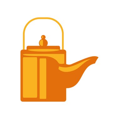 geleneksel çaydanlık simgesi izole edilmiş düz