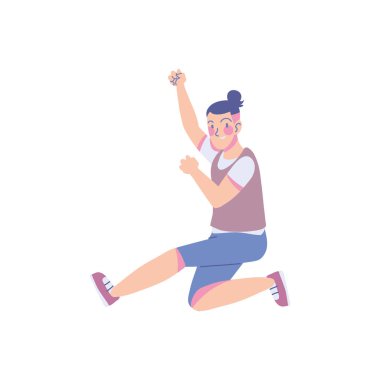 hipster karakter simgesi izole edildi