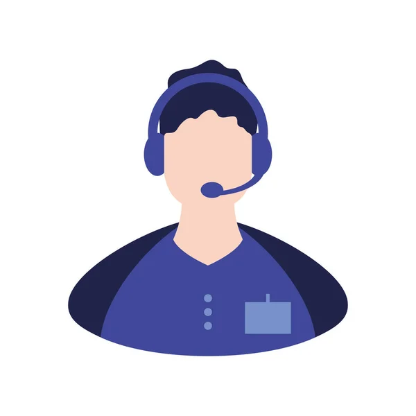 Operator Man Call Center Headset — Wektor stockowy