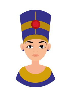 Mısır nefertiti heykel simgesi izole