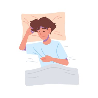 young man sleeping icon isolated