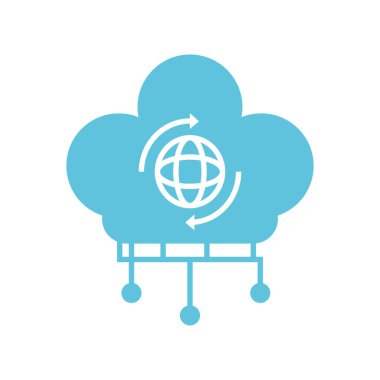 ağ bulut veri simgesi izole edildi