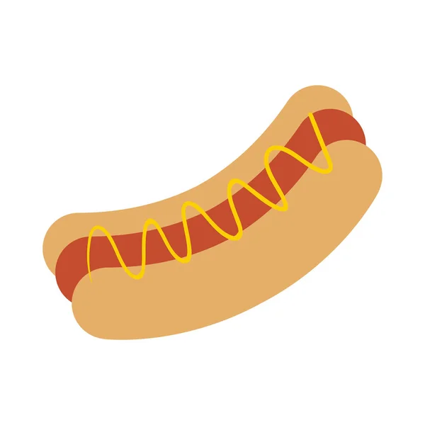 Hot Dog Avec Icône Moutarde Isolé — Image vectorielle
