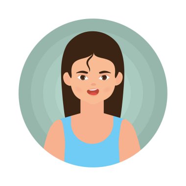 avatar genç kadın simgesi izole