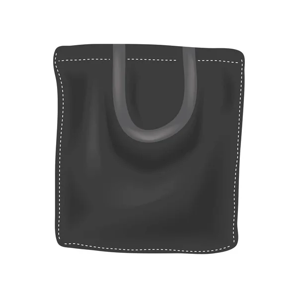 Black Fabric Bag Realistic Style Icon — стоковый вектор