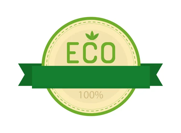 Ecology Label Ribbon Icon —  Vetores de Stock