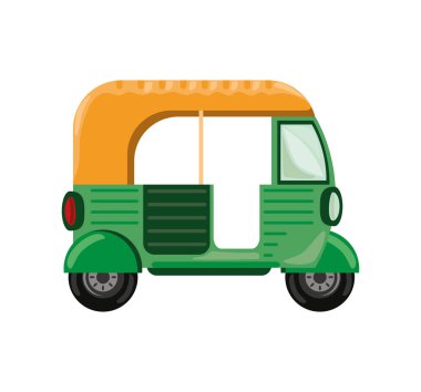 tuk tuk Hint otomatik simgesi izole edildi