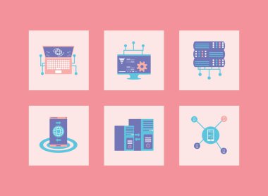 simgeler ağ düz tasarımı