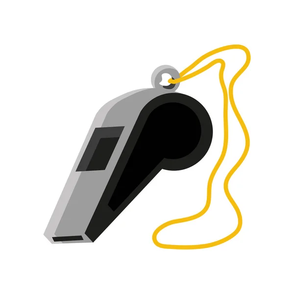 Sports Whistle Icon Isolated Flat — Vetor de Stock