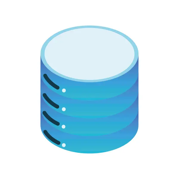 Database Center Icon Flat Isometric —  Vetores de Stock