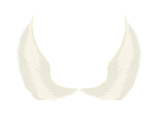 Φτερά Αγγέλου Λευκό Εικονίδιο Φόντου — Διανυσματικό Αρχείο