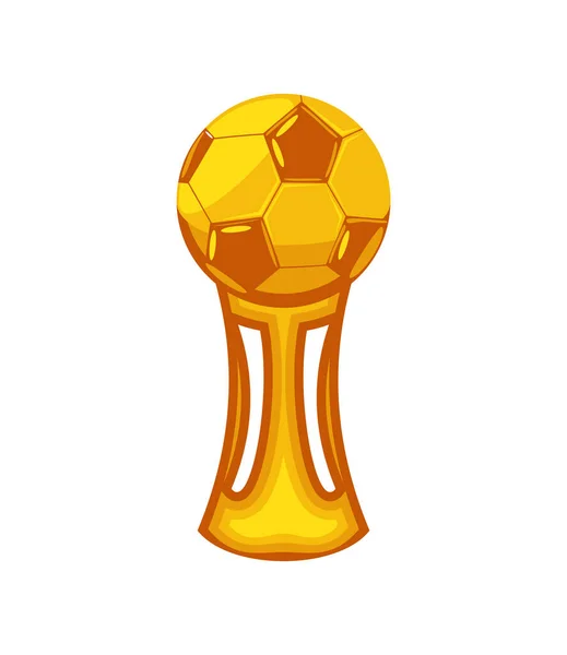 Trofeo Oro Icono Fútbol Aislado — Vector de stock