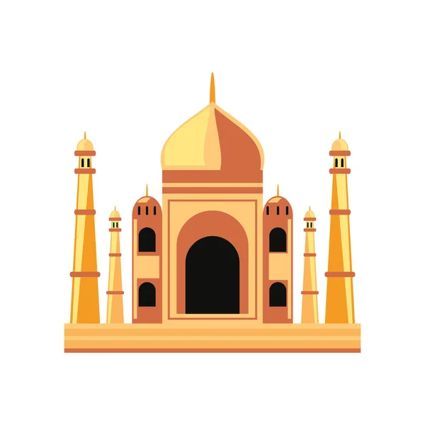 Taj Mahal Landmark Icon Isolated — Stockvektor