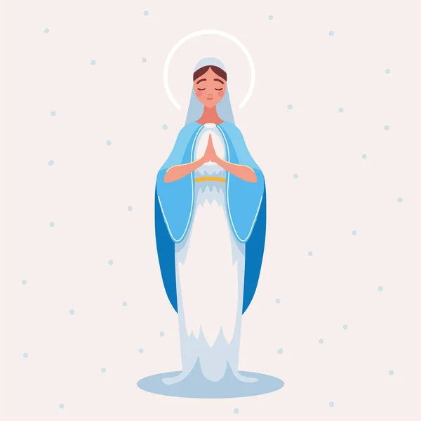 Cute Virgin Mary Character Design — стоковый вектор