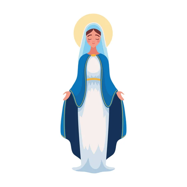 Holy Virgin Mary Icon Isolated — Stock Vector