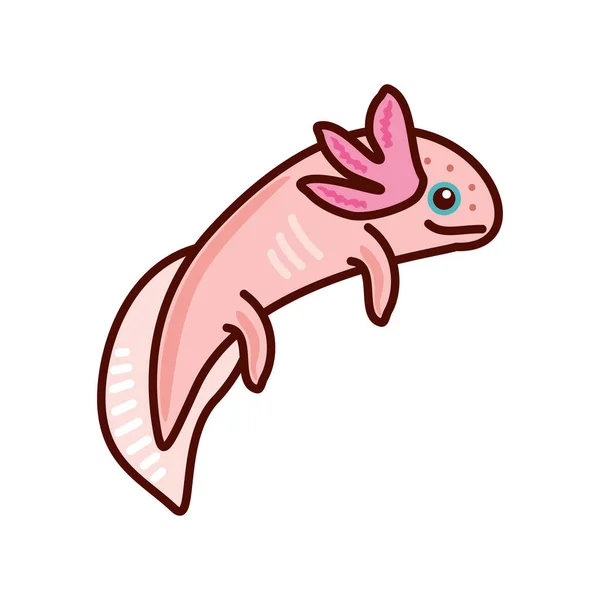 Axolotl Animal Flat Icon Isolated — ストックベクタ